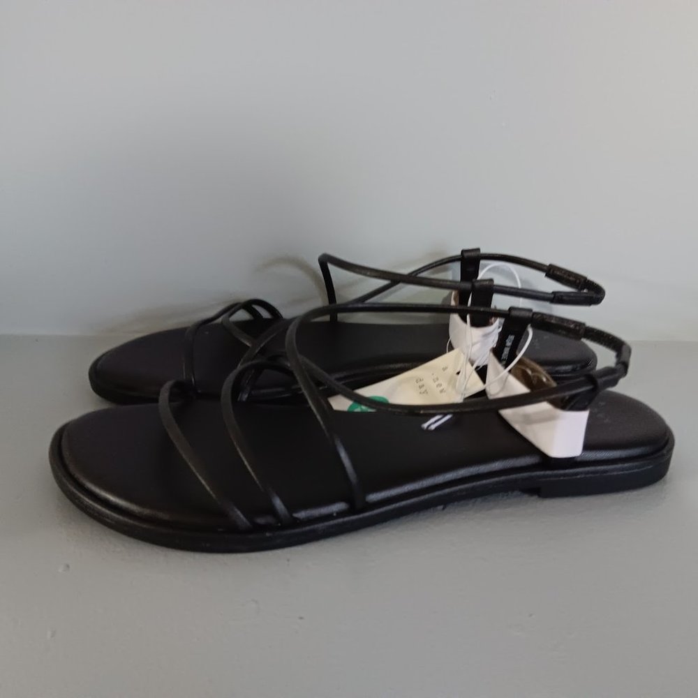 Womens Sierra Wide With Strappy Sandals A New Day Black - Picture 2 of 2